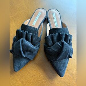 Elegant Black Suede Women's Mules